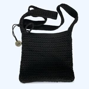 The SAK Crossbody Crochet Black Medium Handbag